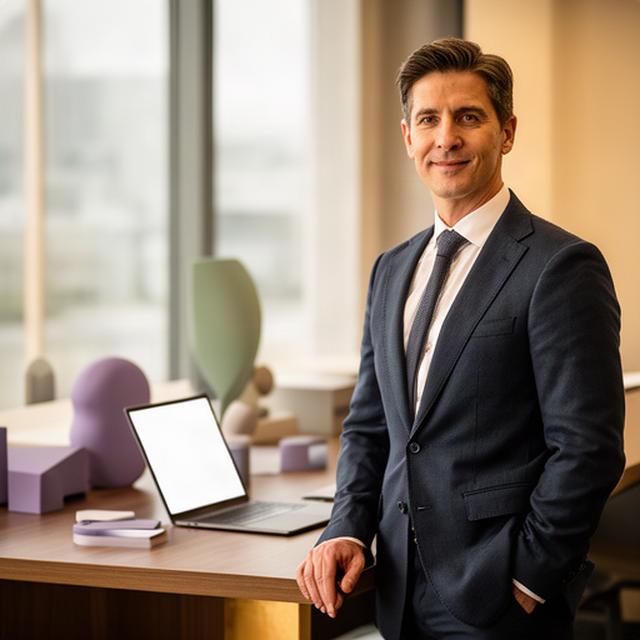 Retrato profesional de un empresario en su oficina