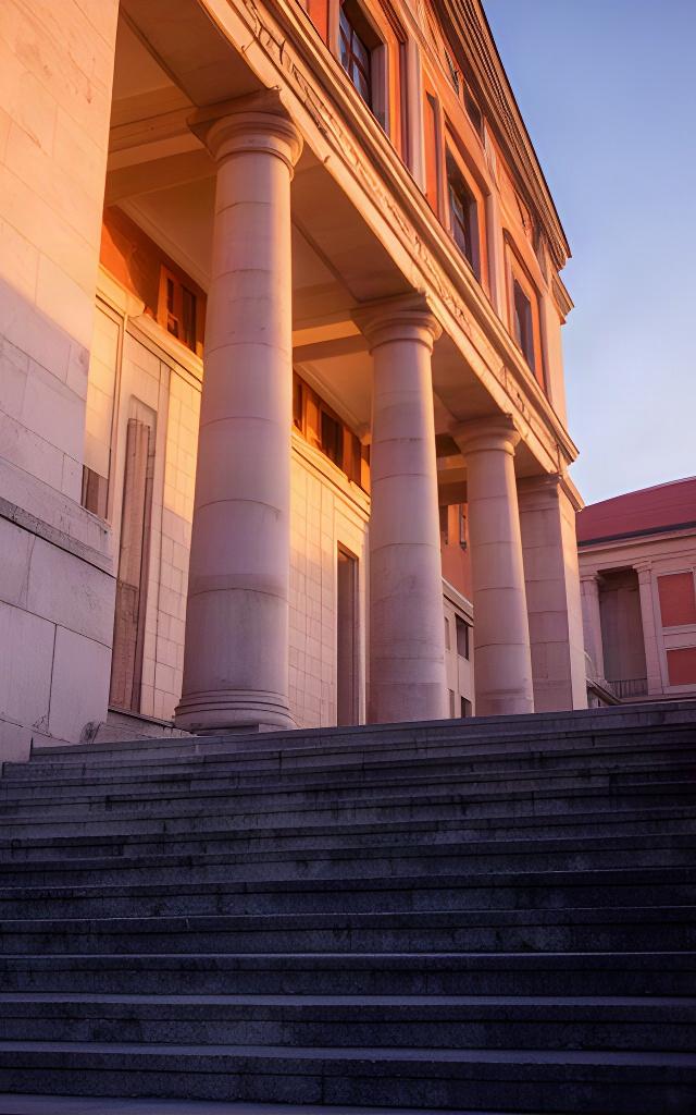 Detalle arquitectónico de un edificio público relacionado con la justicia en Asturias